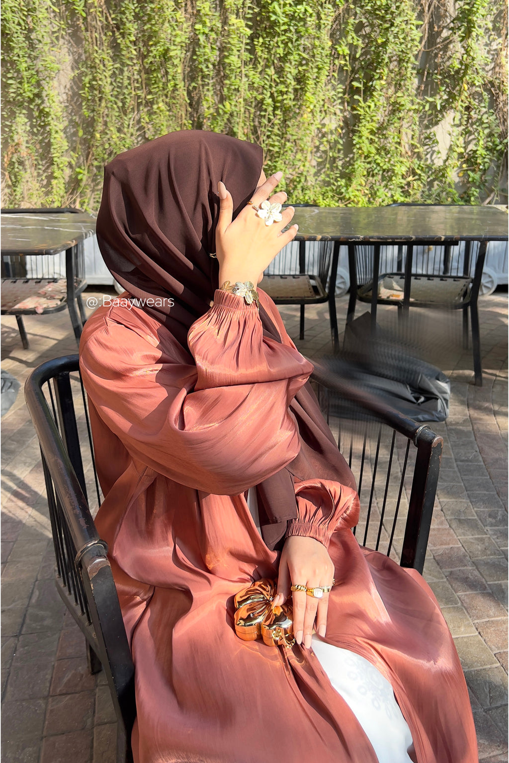BURNT ORANGE FORMAL ABAYA