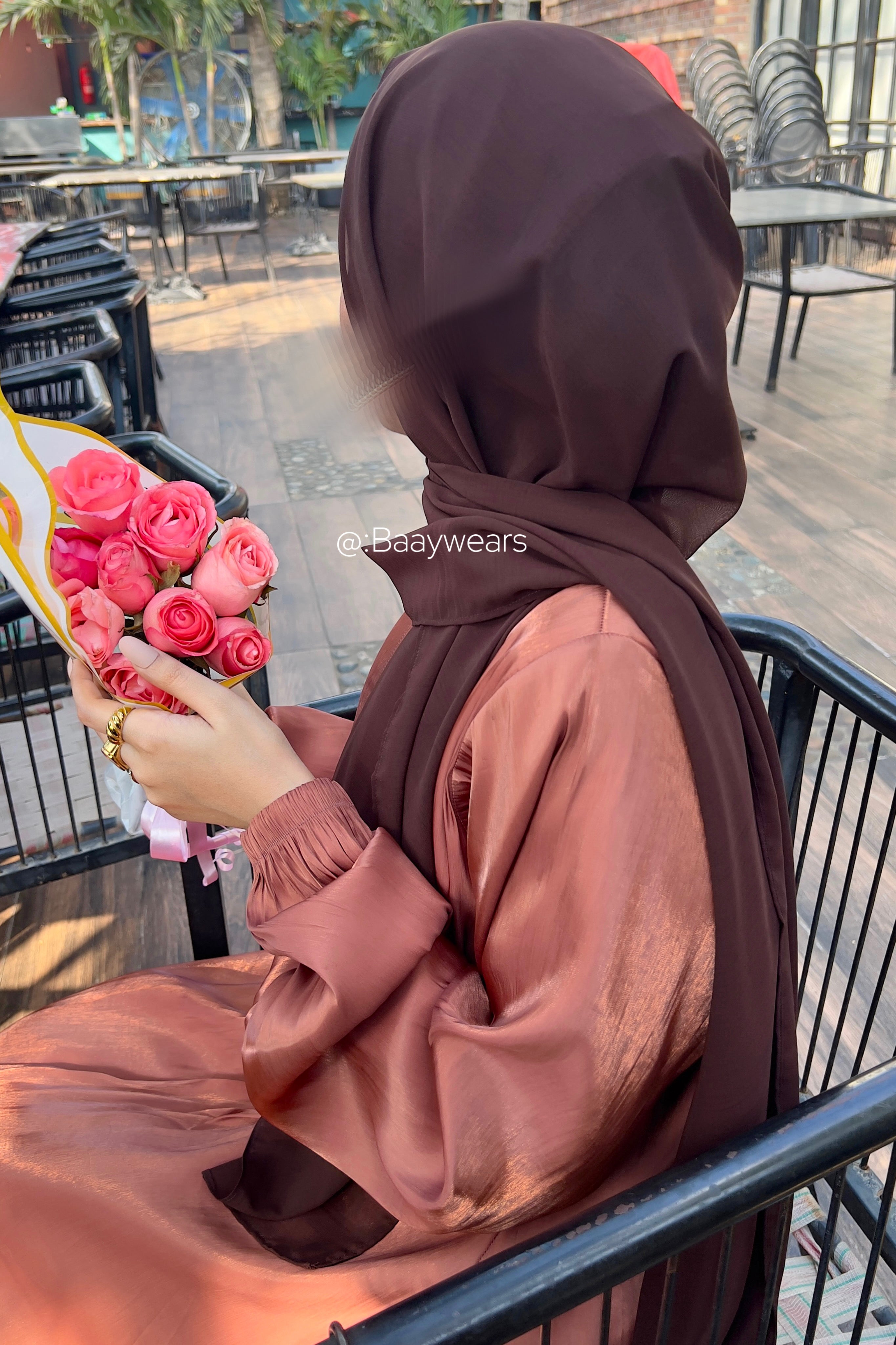 BURNT ORANGE FORMAL ABAYA
